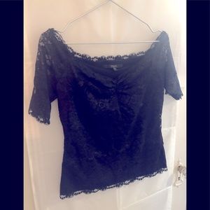 *Guess! NWOT black lace top! Off shoulder